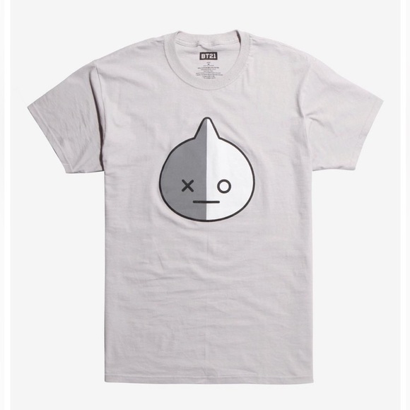 BT21 Light Grey Van Graphic Tee-Shirt Short-Sleeve Tee - Picture 1 of 6
